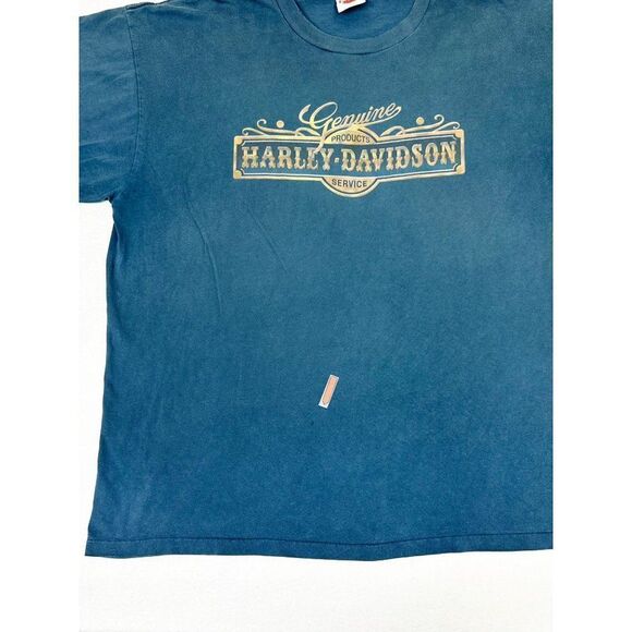 Vintage Harley Davidson Blue T-shirt Biker Motorcycle Texas Single Stitch - Picture 5 of 8